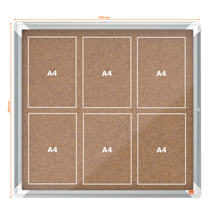 Vitrina De Interior Nobo Para 6 Hojas A4 Con Superficie De Corcho Natural