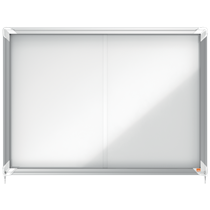 Vitrina De Interior Nobo Para 8 Hojas A4 Con Superficie Magnética Y Puerta Deslizante Blanco