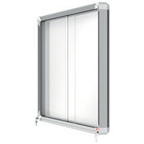 Vitrina De Interior Nobo Para 8 Hojas A4 Con Superficie Magnética Y Puerta Deslizante Blanco