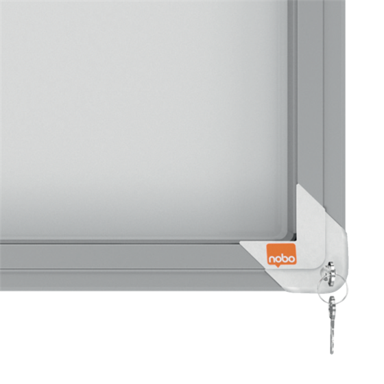 Vitrina De Interior Nobo Para 8 Hojas A4 Con Superficie Magnética Y Puerta Deslizante Blanco