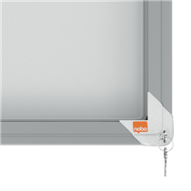 Vitrina De Interior Nobo Para 8 Hojas A4 Con Superficie Magnética Y Puerta Deslizante Blanco