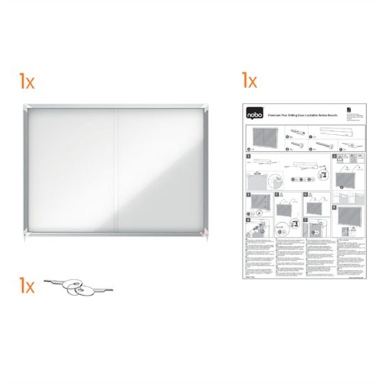 Vitrina De Interior Nobo Para 8 Hojas A4 Con Superficie Magnética Y Puerta Deslizante Blanco