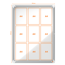 Vitrina De Interior Nobo Para 9 Hojas A4 Con Superficie Blanca Magnética Blanco