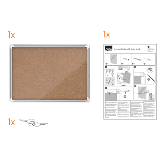 Vitrina De Interior Nobo Para 9 Hojas A4 Con Superficie De Corcho Natural