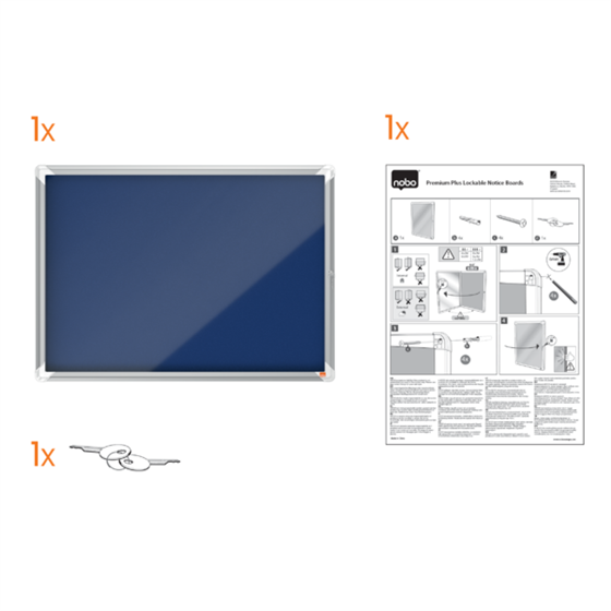 Vitrina Nobo Premium Plus Con Fondo De Fieltro 8Xa4, Azul Azul