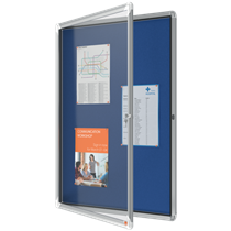Vitrina Nobo Premium Plus Con Fondo De Fieltro 9Xa4, Gris Azul