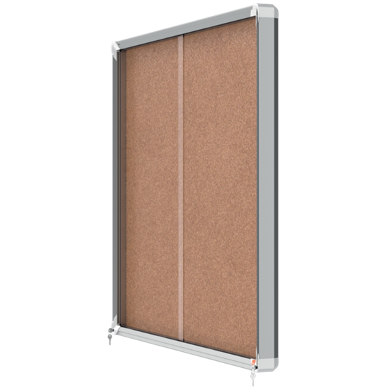 Vitrina Nobo Premium Plus De Puerta Corredera Con Fondo De Corcho 15 X A4 Hojas Natural