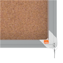 Vitrina Nobo Premium Plus De Puerta Corredera Con Fondo De Corcho 15 X A4 Hojas Natural