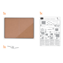 Vitrina Nobo Premium Plus De Puerta Corredera Con Fondo De Corcho 15 X A4 Hojas Natural