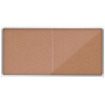 Vitrina Nobo Premium Plus De Puerta Corredera Con Fondo De Corcho 27 X A4 Hojas Natural