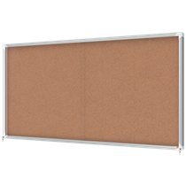 Vitrina Nobo Premium Plus De Puerta Corredera Con Fondo De Corcho 27 X A4 Hojas Natural