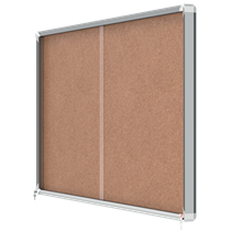 Vitrina Nobo Premium Plus De Puerta Corredera Con Fondo De Corcho 27 X A4 Hojas Natural