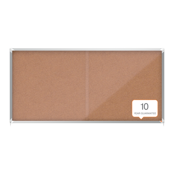 Vitrina Nobo Premium Plus De Puerta Corredera Con Fondo De Corcho 27 X A4 Hojas Natural
