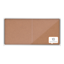 Vitrina Nobo Premium Plus De Puerta Corredera Con Fondo De Corcho 27 X A4 Hojas Natural
