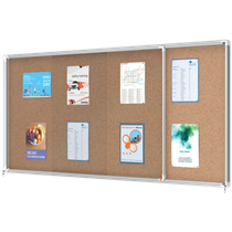 Vitrina Nobo Premium Plus De Puerta Corredera Con Fondo De Corcho 27 X A4 Hojas Natural