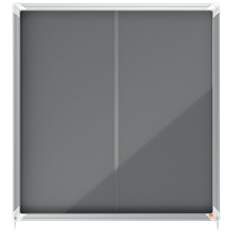 Vitrina Nobo Premium Plus De Puerta Corredera Con Fondo De Fieltro 12Xa4 Hojas, Gris Gris