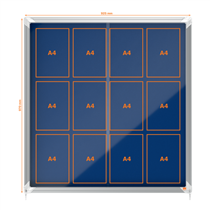 Vitrina Nobo Premium Plus De Puerta Corredera Con Fondo De Fieltro 12Xa4 Hojas, Gris Gris