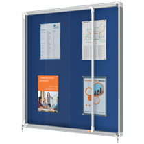 Vitrina Nobo Premium Plus De Puerta Corredera Con Fondo De Fieltro 12Xa4 Hojas, Gris Gris