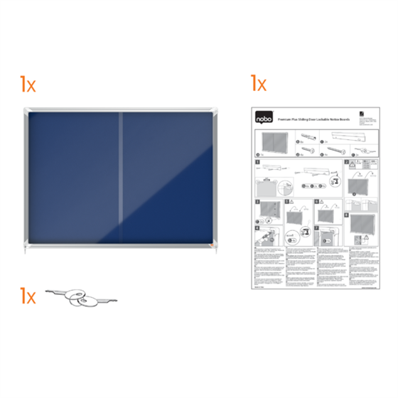Vitrina Nobo Premium Plus De Puerta Corredera Con Fondo De Fieltro 12Xa4 Hojas, Gris Gris