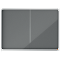 Vitrina Nobo Premium Plus De Puerta Corredera Con Fondo De Fieltro 18Xa4 Hojas, Azul Gris