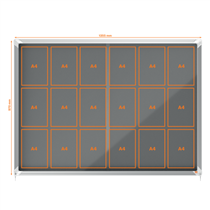Vitrina Nobo Premium Plus De Puerta Corredera Con Fondo De Fieltro 18Xa4 Hojas, Azul Gris