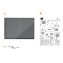 Vitrina Nobo Premium Plus De Puerta Corredera Con Fondo De Fieltro 18Xa4 Hojas, Azul Gris