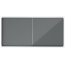 Vitrina Nobo Premium Plus De Puerta Corredera Con Fondo De Fieltro 27Xa4 Hojas, Azul Gris