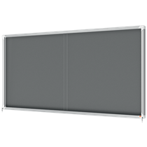 Vitrina Nobo Premium Plus De Puerta Corredera Con Fondo De Fieltro 27Xa4 Hojas, Azul Gris