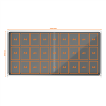 Vitrina Nobo Premium Plus De Puerta Corredera Con Fondo De Fieltro 27Xa4 Hojas, Azul Gris