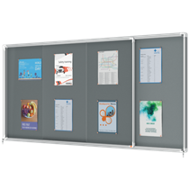 Vitrina Nobo Premium Plus De Puerta Corredera Con Fondo De Fieltro 27Xa4 Hojas, Azul Gris