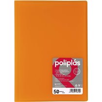 Carpeta Fundas GRAFOPLAS Poliplas Din-A4 50 Hojas Color Naranja Translucido