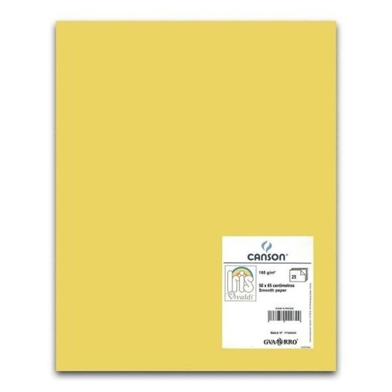 Cartulina CANSON Iris Vivaldi 50 x 65 cm. 185 g. Color Amarillo Limón