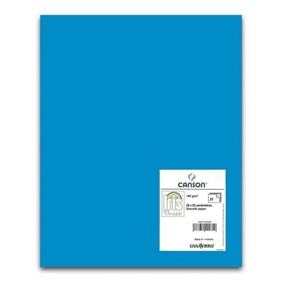 Cartulina CANSON Iris Vivaldi 50 x 65 cm. 185 g. Color Azul Mar