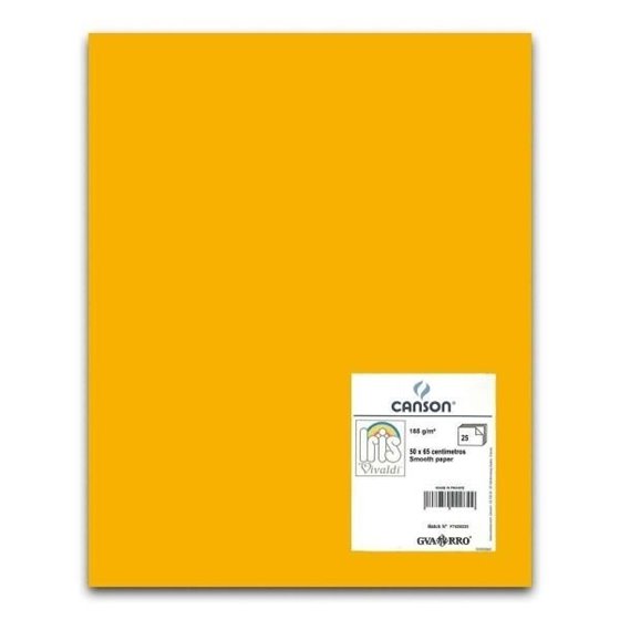 Cartulina CANSON Iris Vivaldi 50 x 65 cm. 185 g. Color Gualda