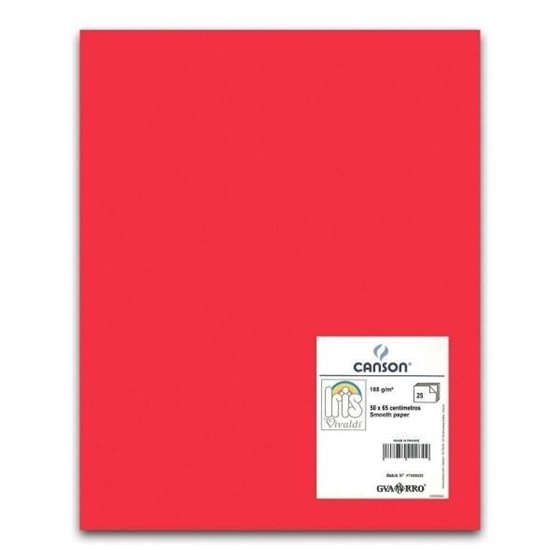 Cartulina CANSON Iris Vivaldi 50 x 65 cm. 185 g. Color Rojo
