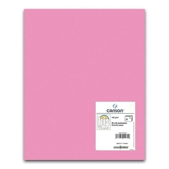 Cartulina CANSON Iris Vivaldi 50 x 65 cm. 185 g. Color Rosa Chicle