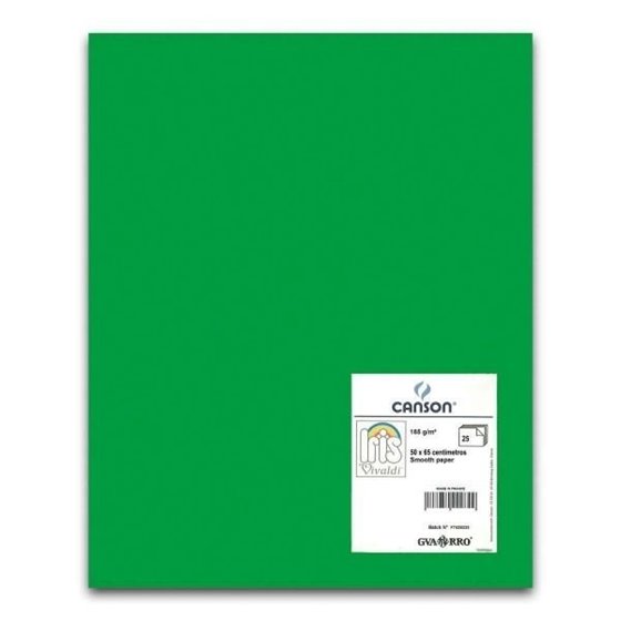 Cartulina CANSON Iris Vivaldi 50 x 65 cm. 185 g. Color Verde Billar
