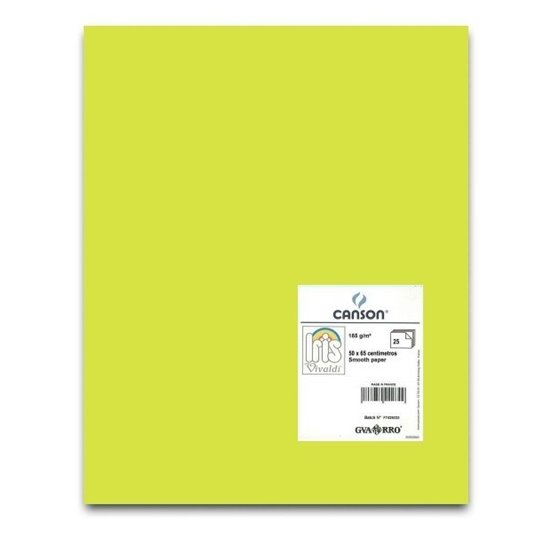 Cartulina CANSON Iris Vivaldi 50 x 65 cm. 185 g. Color Verde Kiwi