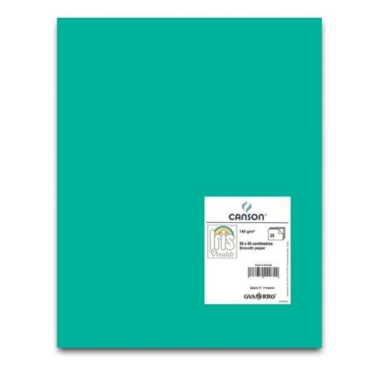 Cartulina CANSON Iris Vivaldi 50 x 65 cm. 185 g. Color Verde Menta