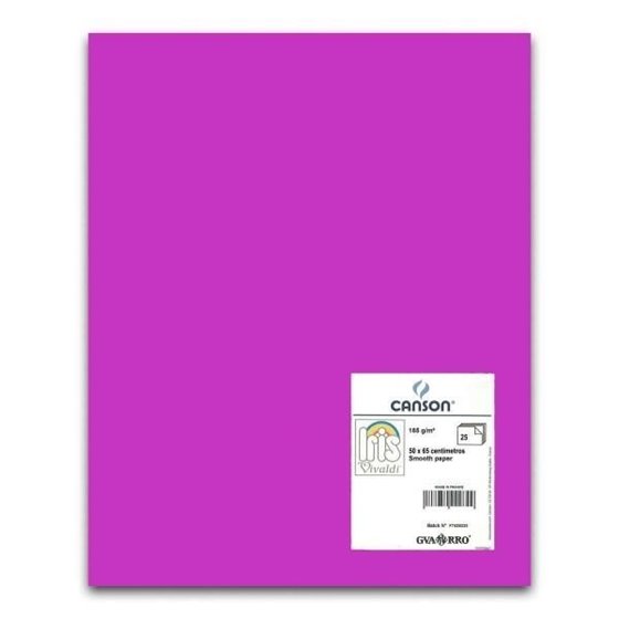 Cartulina CANSON Iris Vivaldi 50 x 65 cm. 185 g. Color Violeta