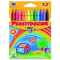 Ceras BIC Kids PLASTIDECOR Envase 12 COLORES