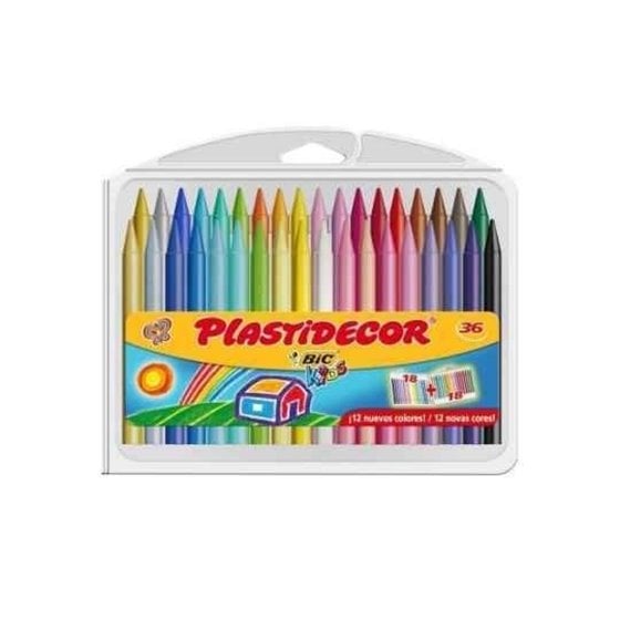 Ceras BIC Kids PLASTIDECOR Envase 36 COLORES