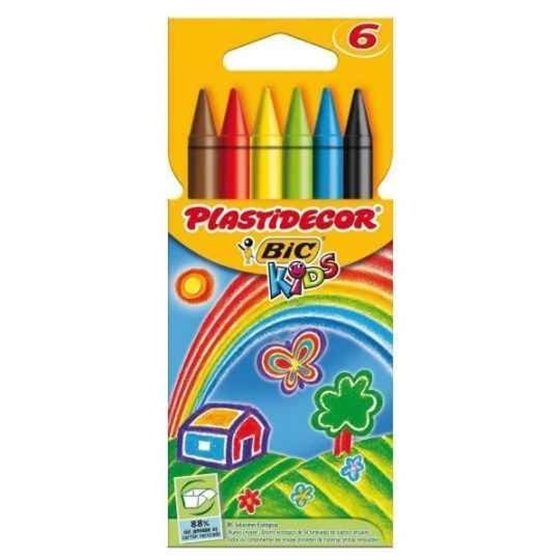 Ceras BIC Kids PLASTIDECOR Envase 6 COLORES