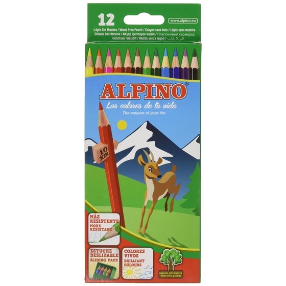 Lápices Colores Hexagonales ALPINO Envase 12 COLORES