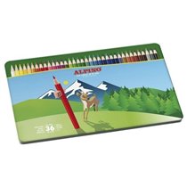 Lápices Colores Hexagonales ALPINO Envase 36 COLORES CAJA METAL