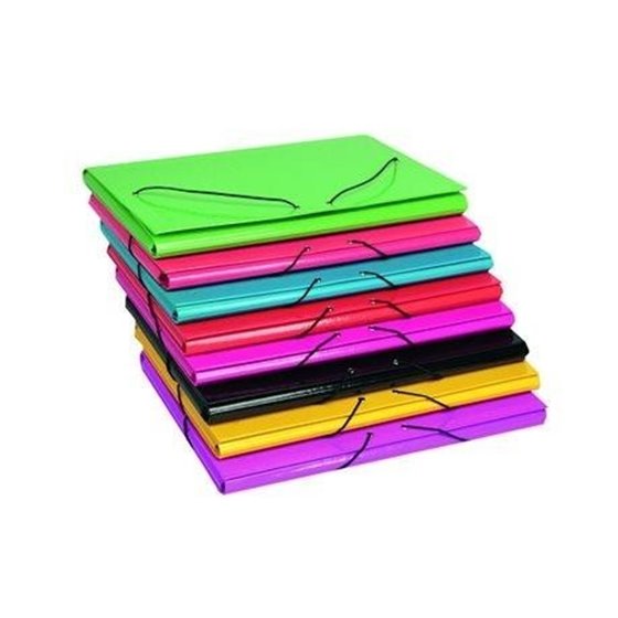 Carpeta Gomas Solapa MARIOLA Folio Cartón Forrado Plástico Amarillo Color Azul