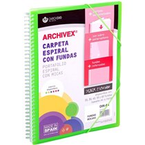 Carpeta Fundas Espiral CARCHIVO Archivex Star Polipropileno Din-A4 30 Hojas Color Verde Claro