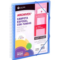 Carpeta Fundas Espiral CARCHIVO Archivex Star Polipropileno Din-A4 50 Hojas Color Azul