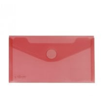 Sobre Portadocumentos Plástico CARCHIVO Tamaño Recibo Cierre Velcro Color Rojo
