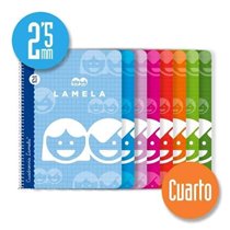 Bloc LAMELA 4º 40 Hojas Tapa Básico Cuadrovía Modelo Cuadrovía 2.5 mm.